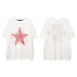 Men T Shirt Vintage Print Short Sleeves T-shirt Men and Women Couple Loose