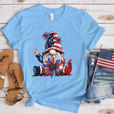 Women Independence Day T Shirt Crew Neck Short Sleeve T-shirt Top