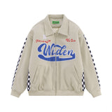 Men Cotton Padded Jacket Coat Racing Suit Cotton-Padded Coat Men's Fall Winter Coat Towel Embroidery Letters