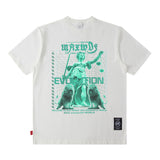 Men T Shirt Couple Summer Short Sleeve Loose Retro Angel Print T-shirt