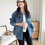 Women T-shirt Denim Shirt Women's Spring and Autumn Loose Casual Top Coat