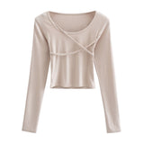 Women T-Shirt I round Neck Long Sleeve T-shirt Female Spring Undershirt