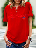 Women's Independence Day T Shirt Printed Short-Sleeved T-shirt