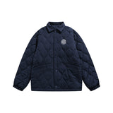 Unisex Jacket Winter Diamond Lattice Cotton Jacket