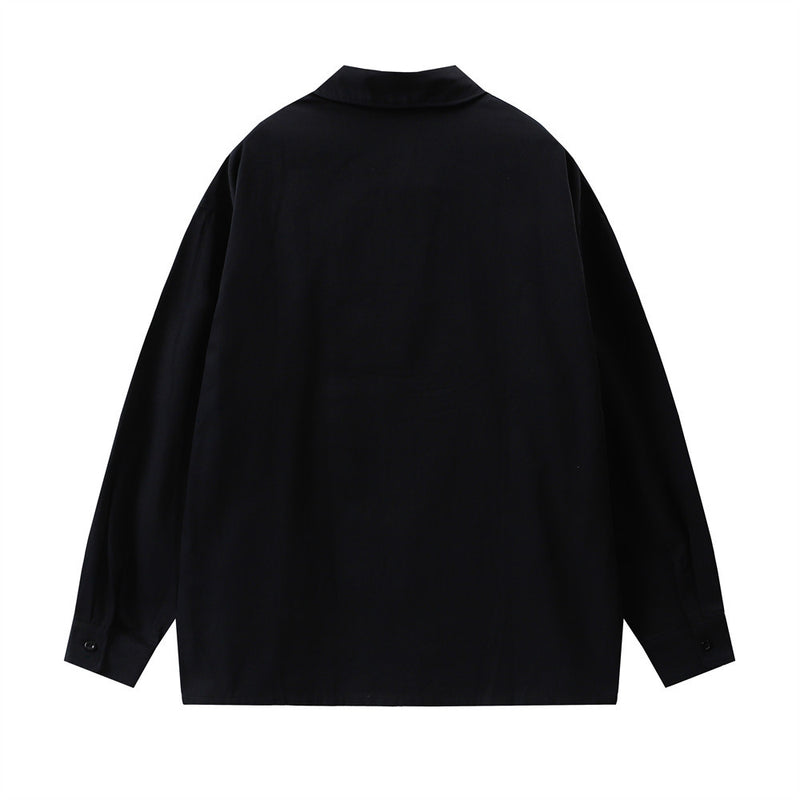 Men Long Sleeved T Shirt Printed Long Sleeve Shirt Men Spring and Autumn Loose Casual Outerwear Coat Shirt