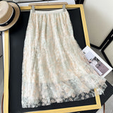 Women Skirt Tulle Skirt Midi Skirt Summer Graceful Skirt Skirt