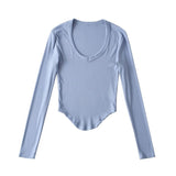 Women T-Shirt Female Spring and Autumn Solid Color Short-Sleeved T-shirt