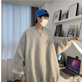 Men Hoodie Printed Sweater Men's Autumn Loose round Neck All-Matching Coat