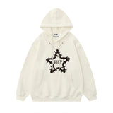 Men Hoodie Five-Pointed Star Embroidered Sweater Men's Long Sleeve Loose