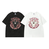 Men's T Shirt Ghost Print Short-Sleeved T-shirt Men's and Women's Retro Style Loose