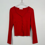 Women Long Sleeve Shirt V-neck Design Blouse Tight Long Sleeve Bottoming Shirt