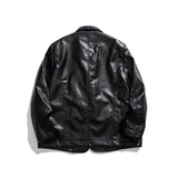 Unisex Jacket Autumn Retro Loose Leather Coat