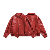 Unisex Jacket Autumn Hot Girl Cropped Leather Coat
