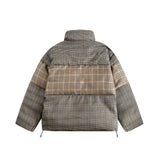 Unisex Jacket Winter American Retro Plaid Couple Cotton