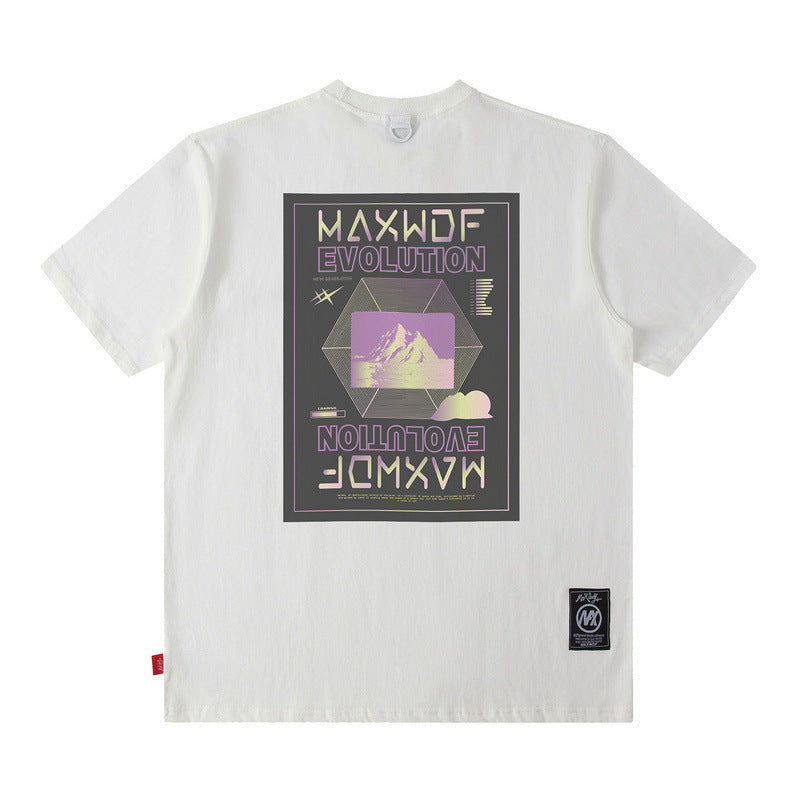 Men's T Shirt Printed Short-Sleeved Men's Retro Ins All-Match T-shirt