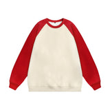 Men Hoodie Raglan Sleeve round Neck Sweater Men's Spring and Autumn Loose Casual