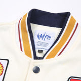 Varsity Jacket Vintage Autumn Men's Color Contrast Patchwork Embroidery