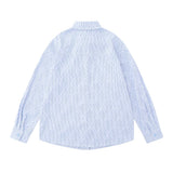 Men Long Sleeved T Shirt Pinstripe Long Sleeve Shirt Men Spring and Autumn Patchwork Shirt Loose Casual