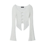 Women Sweater Autumn Solid Color Short Sweater Coat
