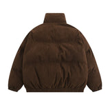 Men Cotton Padded Jacket Coat with Letters Embroidered Cotton Jacket Men's Winter Long Sleeve Cotton Coat Puffer Jacket Coat