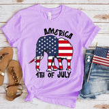 Women's Independence Day T Shirt round Neck Short Sleeve T-shirt Women's Top