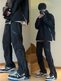 Men Sweatpants Waterproof Zipper Overalls Men's Micro-Pull Tactical Pants