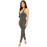 Women Jumpsuit Solid Color Casual Sling Jumpsuit