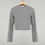 Women Long Sleeve Shirt Short Long Sleeve Top Female