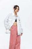 Unisex Jacket Autumn Monochrome Stitching Casual Coat Women's Clothing