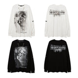 Men Long Sleeve Shirt Printed Sweater Men's and Women's Loose round Neck Sweater Couple