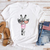 Women's Independence Day T Shirt round Neck Short Sleeve T-shirt