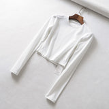 Women T-shirt Sports Bottoming Shirt Short Workout Clothes Long Sleeve T-shirt