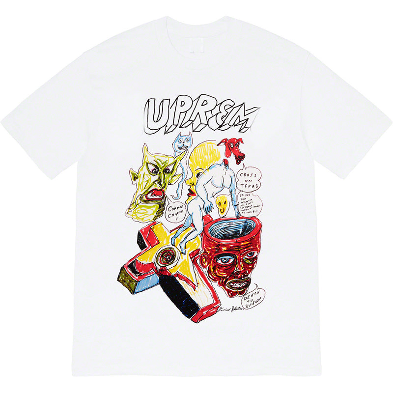 Mens T-shirts 20SS Daniel Johnston Tee Grimace Artist Graffiti Print Short Sleeve T-Shirt