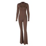 Women Jumpsuit Fashion Tight Zipper Sports Yoga Jumpsuit