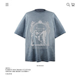 American vintage street T-shirt cotton vintage character print men and women summer loose