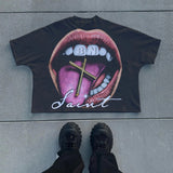Mixed Emotion T-Shirt MIXED EMOTION Boxy Crew Neck Loose Short Sleeve