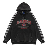 Men Hoodie Embroidered Letter Hooded Sweater Washed Old Loose Men