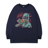 Men Long Sleeve Shirt Retro Hip Hop Long Sleeve T-shirt Men's and Women's Spring and Autumn Ins round Neck