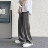Men Sweatpants Striped Ice Silk Pants Men's Summer
