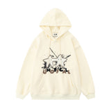 Men Hoodie Flocking Embroidered Five-Pointed Star Hooded Sweater