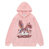 Men Hoodie Cartoon Rabbit Graffiti Printing Sweatshirt