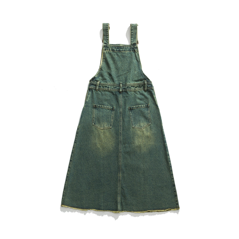 Unisex Sweatshirt Autumn Denim Suspender Skirt