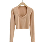 Women T-Shirt Spring and Autumn Sexy Long Sleeve T-shirt Top
