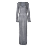 Women Dresses Women's Winter Fashion Woolen Long Sleeve Dress