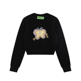 Women Sweater Short Sweater Casual Girl round Neck Long Sleeve Spring and Autumn