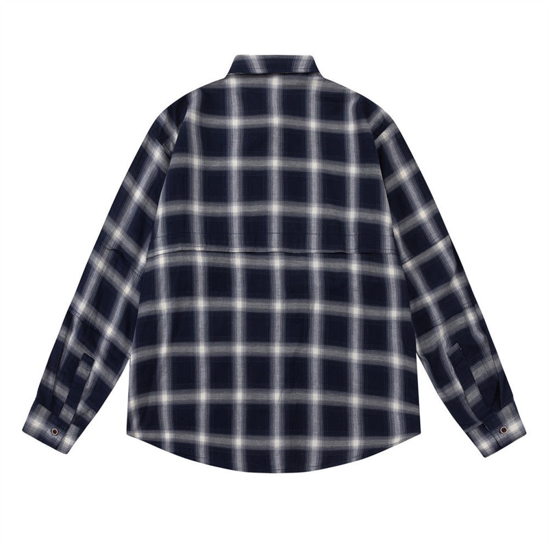 Men Long Sleeved T Shirt Retro Plaid Long Sleeve Shirt Men Spring Autumn Outerwear Tops Casual Loose