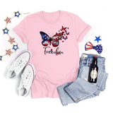 National Flag Day T Shirts Summer Women's Short Sleeve T-shirt Independence Day round Neck