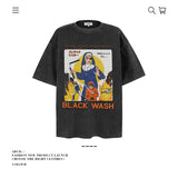 American vintage street T-shirt pure cotton men's and women's summer loose