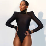 Women Jumpsuit Summer Fashion High Collar Long Sleeve Dress