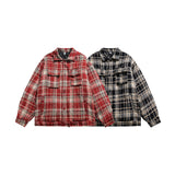 Unisex Jacket Winter American Retro Plaid Cotton-Padded Coat